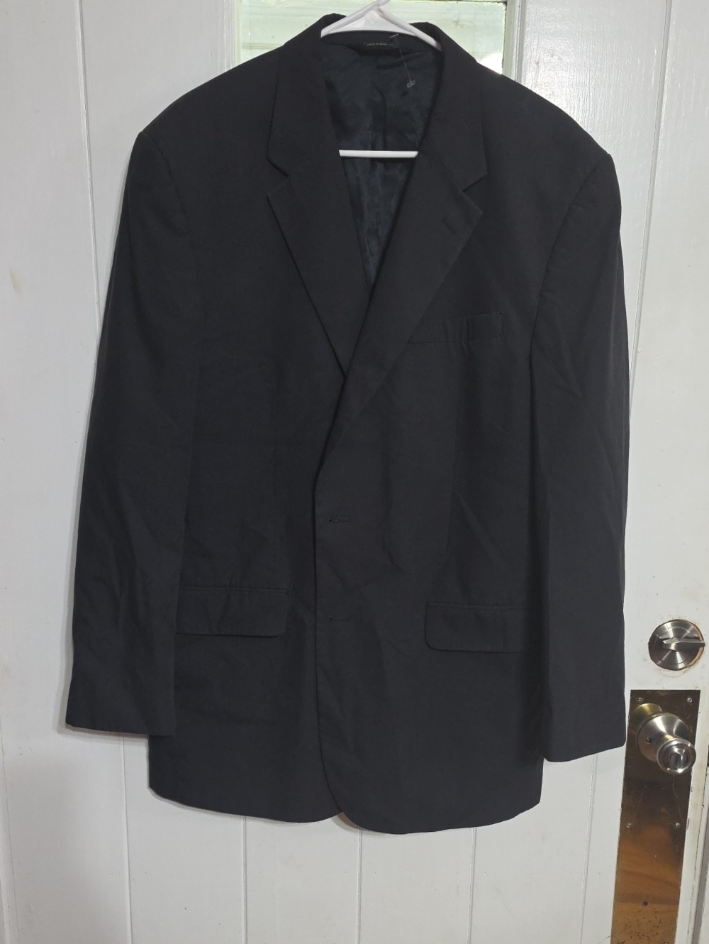 Jos. A. Bank Men's Suit Coat Black Cotton/Poly Pockets Professional Sz 44L EUC